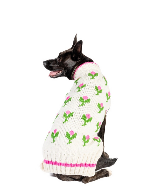 Rose Bud Wool Knit Dog Sweater (FINAL SALE)