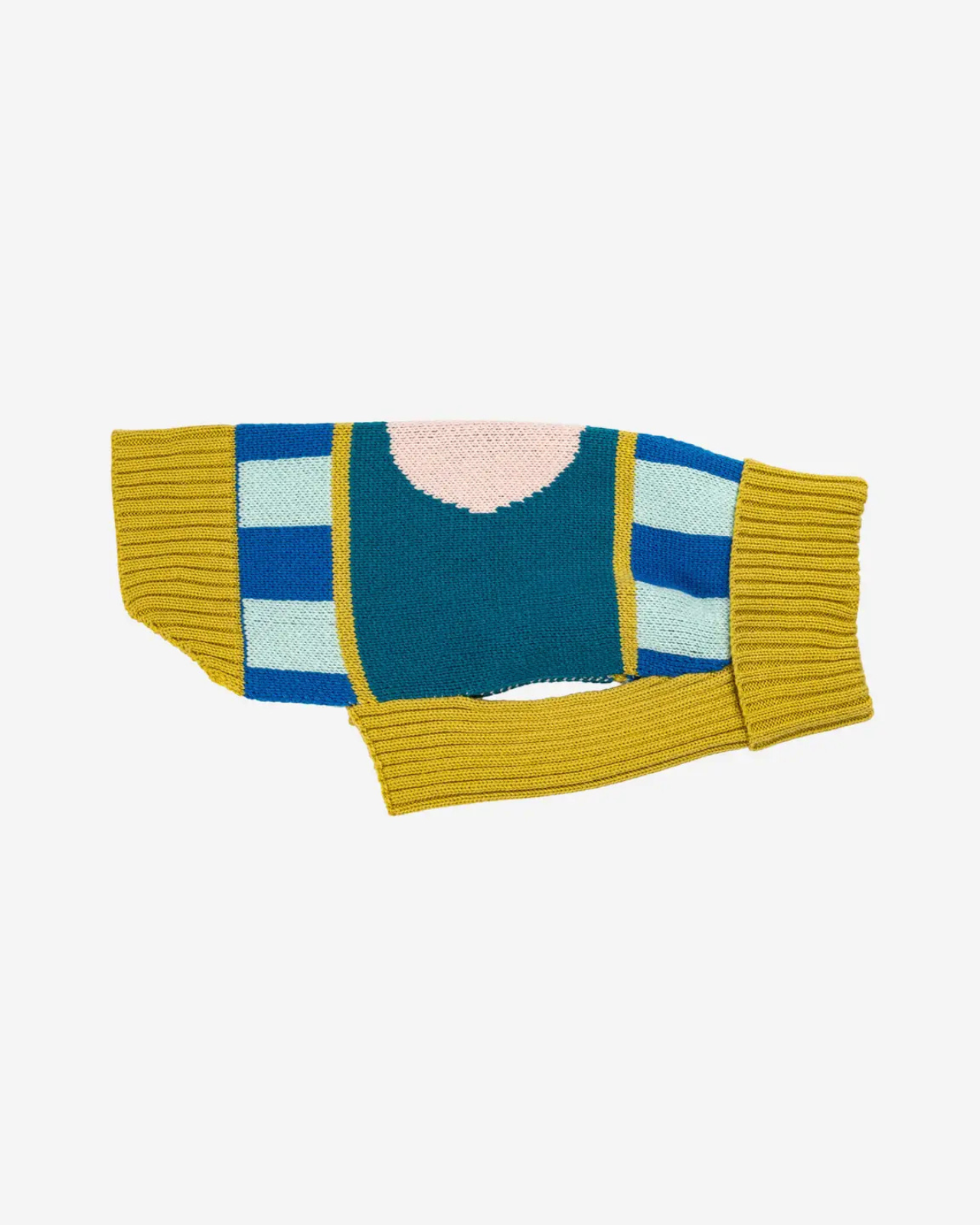 Stripe Dot Dog Sweater in Cobalt