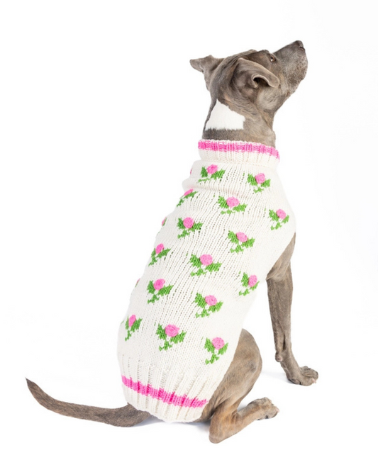 Rose Bud Wool Knit Dog Sweater (FINAL SALE)