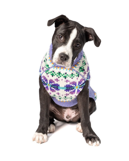 Lavender Flowers Wool Dog Sweater (FINAL SALE)